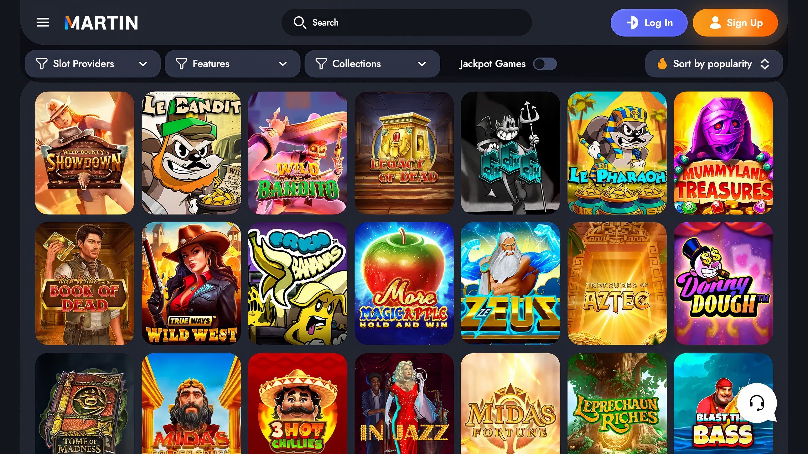 Martin Casino desktop screenshot 2